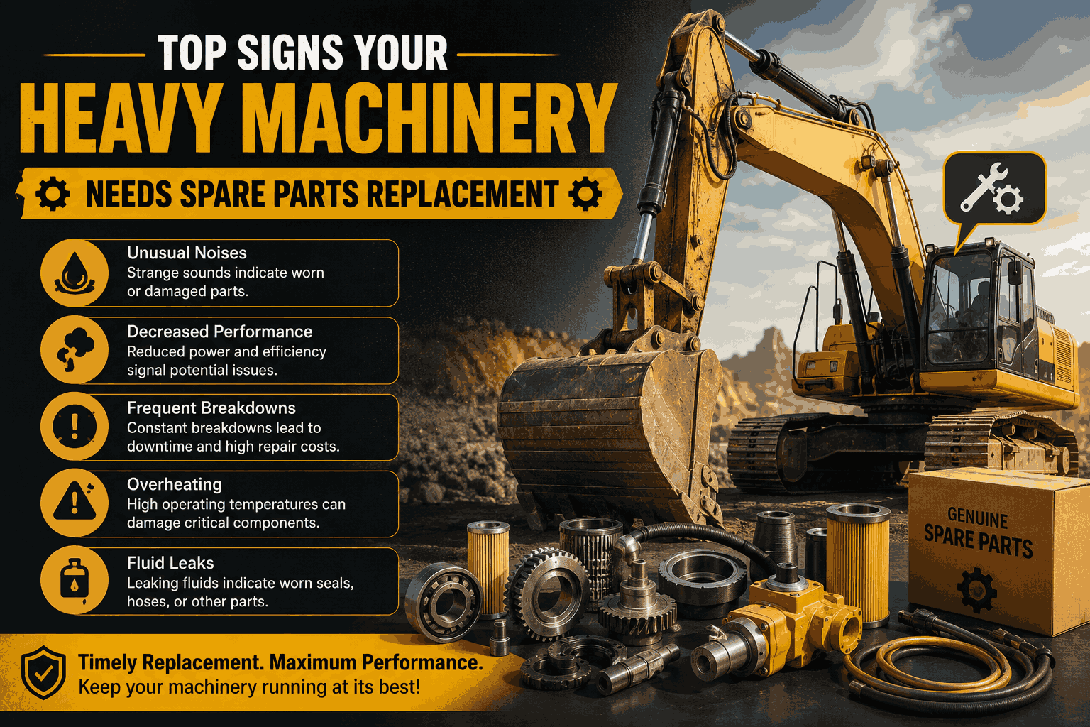 Top Signs Your Heavy Machinery Needs Spare Parts Replacement